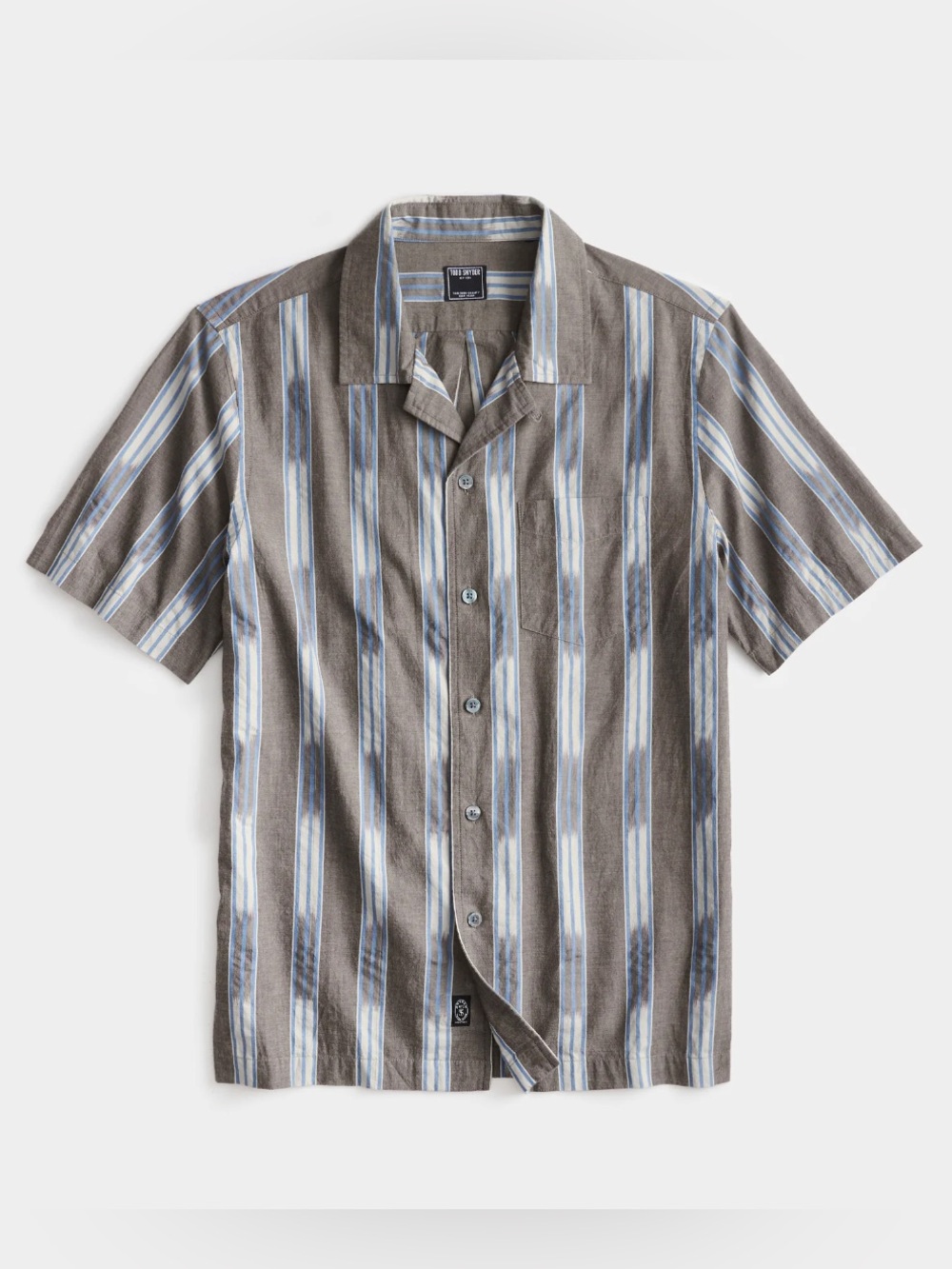 Todd Snyder Jacquard Stripe Camp Collar Short Sleeve Shirt Button Front Men’s M